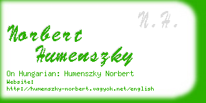 norbert humenszky business card